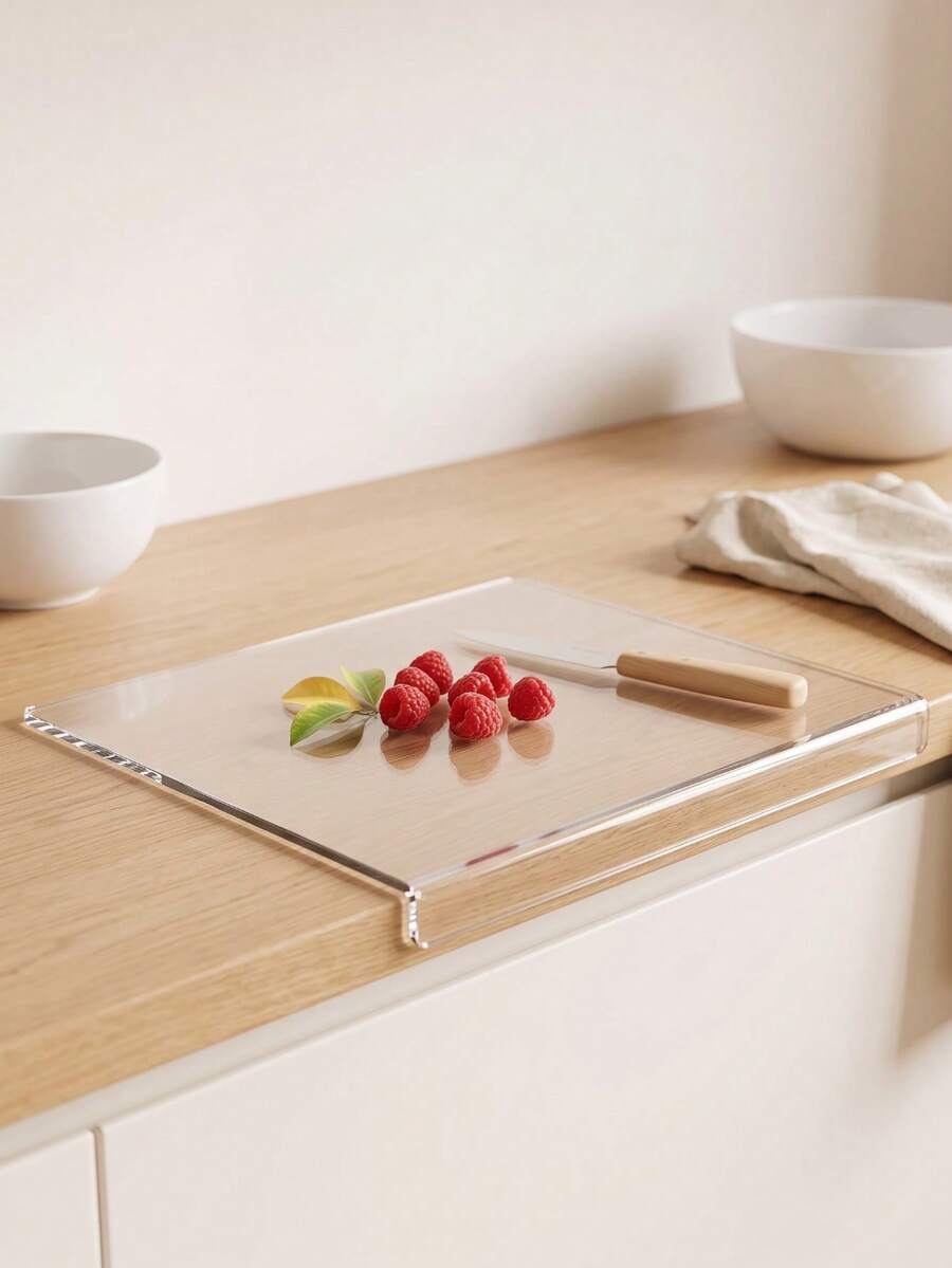 Haus Hana Transparent Acrylic Cutting Board, Rolling Pin, Anti-Slip Antibacterial Chopping Board, Mold-Resistant Cutting Board, Lightweight And Easy To Store For Cutting Fruits, Protects Kitchen Countertops From Scratches - View 1
