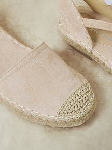 Styleloop Ladies, Straw Twine, Buckles, Lame Heels, Platform Flats. - Apricot - View 9