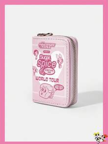 THE POWERPUFF GIRLS X SHEIN 1入款 基礎款愛心小女警圖案簡約風拉鍊零錢包，適合女性 - 多色A - 查看 2