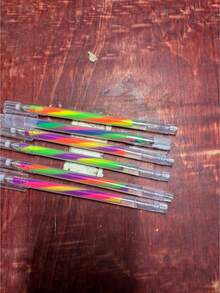 Colorful Paint Spiral Ballpoint Pens Random Color Styles, Gradient Color Hand Account Books, Dreamy Graffiti Rainbow Pens, Multi-Color In One Stroke, High-Beauty Creative Student Stationery Ballpoint Pens - Multicolor - View 6