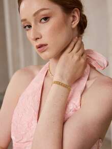 MOTF PREMIUM PRE18K GOLD-PLATED CHAIN SPLICING GEMSTONE TEMPERAMENT BRACELET - Yellow Gold - View 9