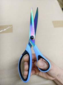 Household Tailor Scissors, Sewing Shears, Multi-Functional Handcraft Scissors, Office Scissors, Stainless Steel Titanium Plated Colorful Scissors, Hardened Sharp Blades, Ergonomic Design - Color-2 - View 17