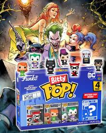 Funko Bitty Pop Batman Villains 4 Packs Mini Vinyl Figure Set, Harley Quinn Poison Ivy The Joker With Mystery Character, Collectible Shelf Decor - Multicolor - View 1