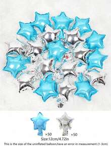 MINKOJA 100 piezas Globos de aluminio con forma de estrella de 5 pulgadas Mini Pentagrama Decoración para fondo de pared de fiesta de cumpleaños feliz Escenas de boda Celebración de aniversario Decoración de ambiente al aire libre Arreglos de decoración de tienda Globos - Mini Star - Ver 16