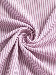 Soleia Women's Striped Pleated Halter Top And Shorts Casual Daily 2 Pieces Set - Pink - View 4