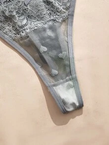 Charlaine 女款低腰蕾絲丁字褲 (5件組) 心形圖案隨機方向 - 彩色 - 查看 3