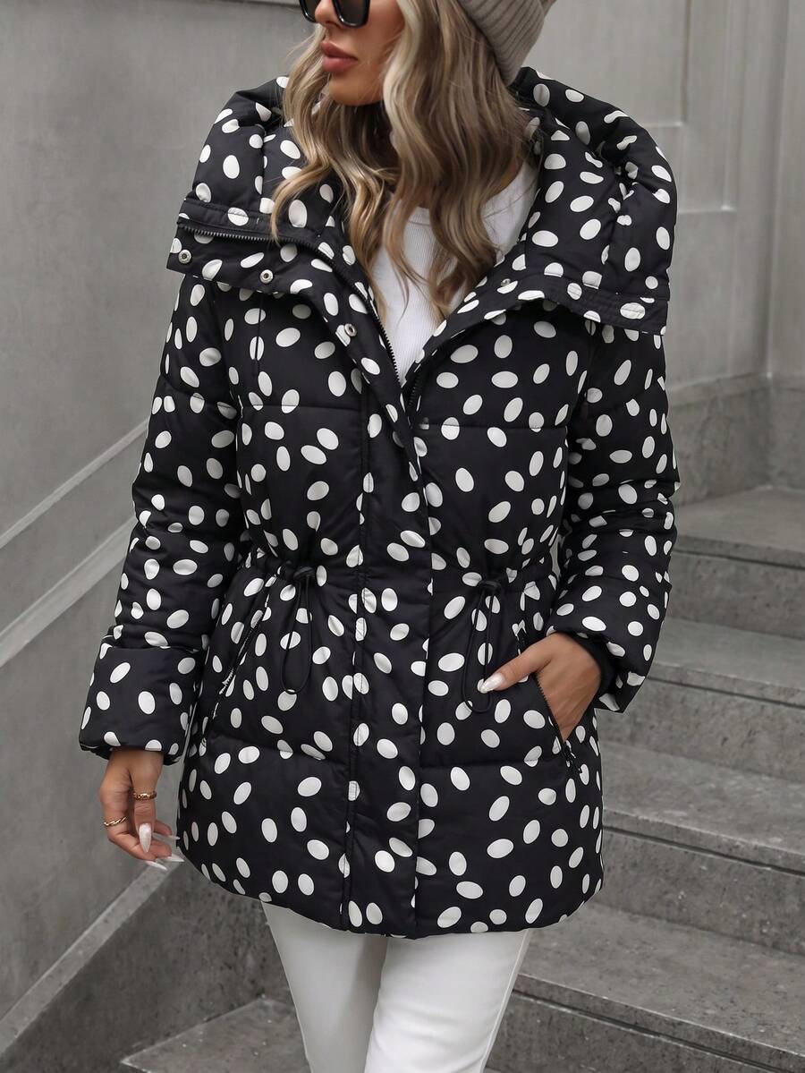 Aveloria Modichic Fashionable Casual Adjustable Waist Quilted Hooded Padded Coat Winter - Multicolor - View 1