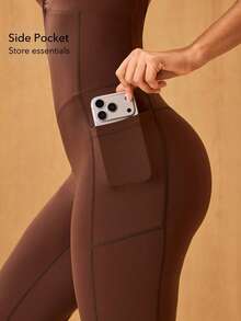 OutZeal Women Sports Jumpsuit Casual Yoga Gym Cool Touch UV Protection Bra-In With Removable Pads Crossover Back Flared Leg One-Piece Summer Spring - Brown - View 4