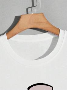 Manfinity Dauomo Hombres Camiseta esqueleto con con estampado de baloncesto - Blanco - Ver 5