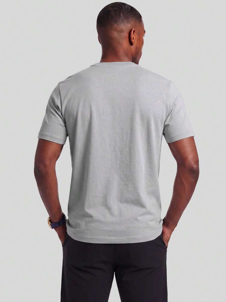 TekDrob Kaos Viscose Heavy Mesh dengan Kerah Bulat Biasa - Grey - View 3