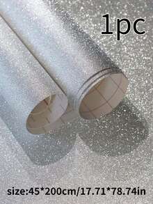 1 Roll Grey Glitter Self-Adhesive Vinyl Wallpaper, Modern Removable Silver Glitter Contact Paper, DIY Decor Sticker For Walls Countertops Furniture - 1PC - View 11