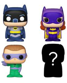 Funko Bitty Pop Batman Retro Comic 4 Packs Mini Vinyl Figure Set, Batman The Riddler Batgirl With Mystery Character, Shelf Display Collectible Decor - Multicolor - View 5