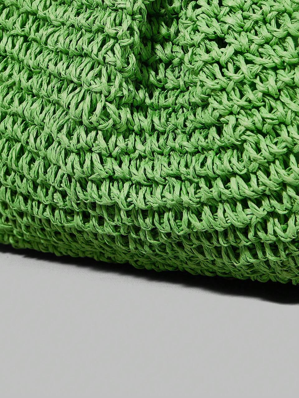 Ladies Fashion Fresh Green Straw Folded Cloud Clutch Bag, For Vacation, Travel, Seaside, Beach, Bohemia