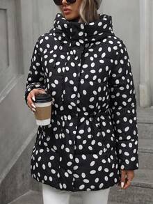 Aveloria Modichic Fashionable Casual Adjustable Waist Quilted Hooded Padded Coat Winter - Multicolor - View 3