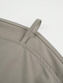 NOVVYNE Women's Light Taupe Textured Two Pieces Matching Outfit, Quiet Luxury Off Shoulder Flutter Sleeve Top With Side Ruched Asymmetric Hem - Khaki - View 11