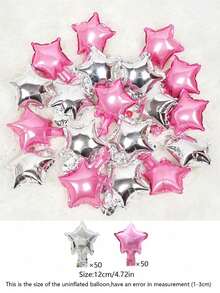MINKOJA 100 piezas Globos de aluminio con forma de estrella de 5 pulgadas Mini Pentagrama Decoración para fondo de pared de fiesta de cumpleaños feliz Escenas de boda Celebración de aniversario Decoración de ambiente al aire libre Arreglos de decoración de tienda Globos - Mini Star - Ver 17
