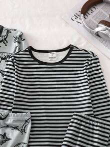 SHEIN 4PCS Tween Boys Pajamas - Multicolor - View 6