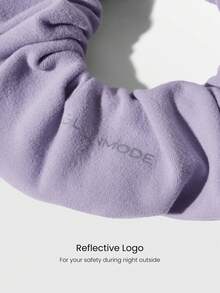 GLOWMODE FeatherFit™ SoftFlex Stretchy Hair Scrunchie With Hidden Pocket & Reflective Logo Summer Travel Gym Fitness Workout Daily Casual - Dusty Purple - View 4