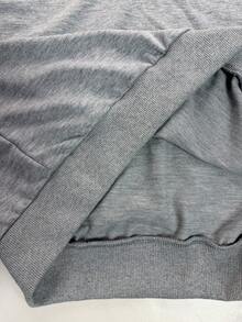 INAWLY 女款韓式百搭刺繡拼色長袖運動衫，學院風 - 淺灰色 - 查看 5