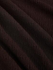 Sweetra Plus Size Solid Color Backless Halter Neck Jumpsuit Vacation Hawaii Chocolate Brown Summer Casual Normal - Coffee Brown - View 3
