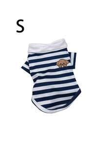 This Blue Striped Polo Shirt Is A Piece Of Clothing Suitable For Pet Dogs And Cats. - Blue - View 14