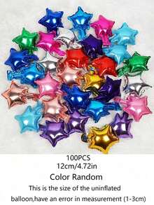 MINKOJA 100 piezas Globos de aluminio con forma de estrella de 5 pulgadas Mini Pentagrama Decoración para fondo de pared de fiesta de cumpleaños feliz Escenas de boda Celebración de aniversario Decoración de ambiente al aire libre Arreglos de decoración de tienda Globos - Mini Star - Ver 9