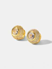 MOTF PREMIUM Anting-anting wanita berkilau kristal safir - Emas - View 1