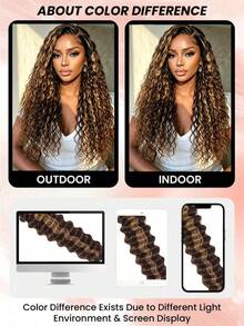 Boho Braids Rambut Kepang Boho dengan Hiasan Bulu, Rambut Manusia Bergelombang Dalam, Ekstensi Rambut Manusia Tanpa Simpul, Rambut Rajutan Buatan Tangan untuk Kepang, Panjang 16-22 Inci - S4/27/30 - View 8
