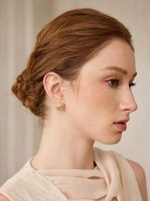 MOTF PREMIUM Anting-anting wanita berkilau kristal safir - Emas - View 10