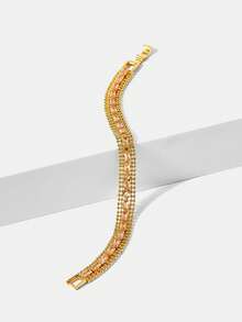 MOTF PREMIUM PRE18K GOLD-PLATED CHAIN SPLICING GEMSTONE TEMPERAMENT BRACELET - Yellow Gold - View 5