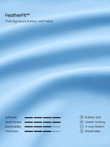 GLOWMODE FeatherFit™ PulsePlay 腰長款對比滾邊前胸數字圖案掛脖背心 低衝擊瑜伽工作室皮拉提斯日常休閒 - 淺藍色 - 查看 5