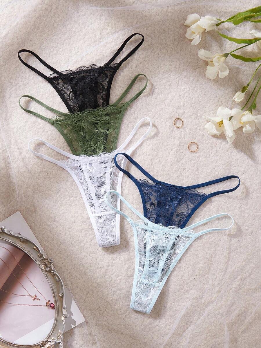 Seduluxe 5件組性感蕾絲女款丁字褲舒適內褲 - 彩色 - 查看 1