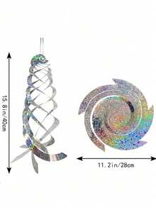 1PC Bird Repellent Spiral Reflector – 40cm Hanging Reflective Deterrent Device To Drive Pigeons, Geese, Birds Away From Garden, House, Swimming Pool, Balcony, Effective Visual Scare Tool For Pest Control, Outdoor Protection - Multicolor - View 7
