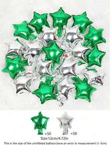 MINKOJA 100 piezas Globos de aluminio con forma de estrella de 5 pulgadas Mini Pentagrama Decoración para fondo de pared de fiesta de cumpleaños feliz Escenas de boda Celebración de aniversario Decoración de ambiente al aire libre Arreglos de decoración de tienda Globos - Mini Star - Ver 10