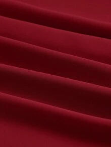 SHEIN MOD 連帶肩帶胸衣式長紅色cam​​i連衣裙 - 酒紅色 - 查看 3