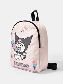 HELLO KITTY AND FRIENDS | SHEIN 淺粉色絎縫冰淇淋卡通印花背包 可調式肩帶 輕量學生日用背包 - 卡通-6 - 查看 2