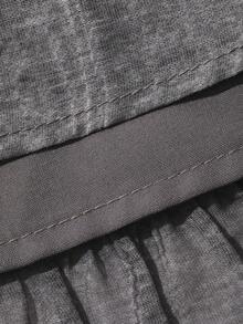 FRIFUL Women's Hollow Neckline Patchwork Pleated Full Skirt Long Dress Summer - Grey - View 11