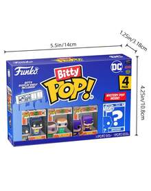 Funko Bitty Pop Batman Retro Comic 4 Packs Mini Vinyl Figure Set, Batman The Riddler Batgirl With Mystery Character, Shelf Display Collectible Decor - Multicolor - View 2