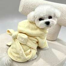 1PC Hooded Adjustable Super Absorbent Quick Dry Pet Bathrobe Towel Multi Size Color Soft Fabric Drying Wrap For Dogs Cats Indoor Bath Travel Daily Pet Grooming Supply Accessory - A - View 9