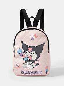HELLO KITTY AND FRIENDS | SHEIN 淺粉色絎縫冰淇淋卡通印花背包 可調式肩帶 輕量學生日用背包 - 卡通-6 - 查看 1