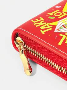 HARRY POTTER X SHEIN 1 Pack, Frog Letter Candy Pattern Simple Style Zipper Coin Purse, Suitable For Women. - Red - View 4