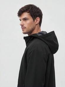 TekDrob WaterProof & WindProof Parka With Hoodie And Adjustable Details - Black - View 5