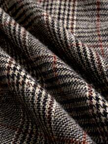 EMERY ROSE Plus Size Autumn/Winter Commuter Casual Vintage Plaid Skirt Fall - Brown - View 4