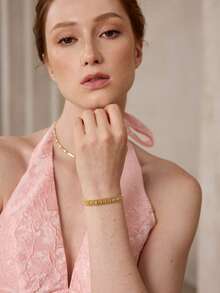 MOTF PREMIUM PRE18K GOLD-PLATED CHAIN SPLICING GEMSTONE TEMPERAMENT BRACELET - Yellow Gold - View 10