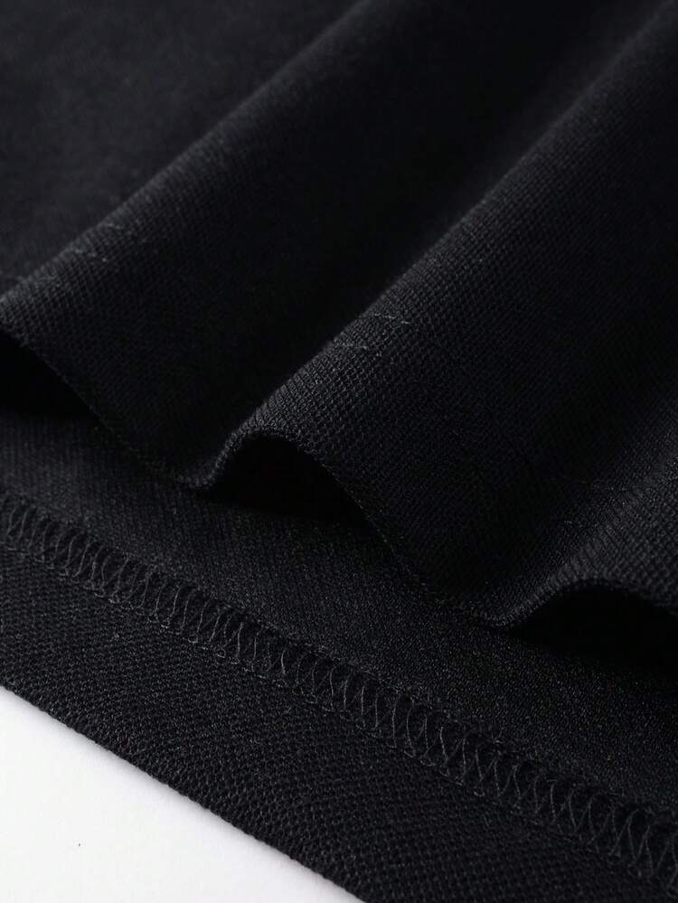 Calvornis Men's Colorblock Casual Versatile Daily Wear Short Sleeve Polo Shirt - Black - View 7