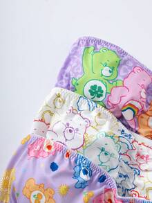 SHEIN X Care Bears 女款卡通熊印花抹胸式胸罩 - 紫色 - 查看 3