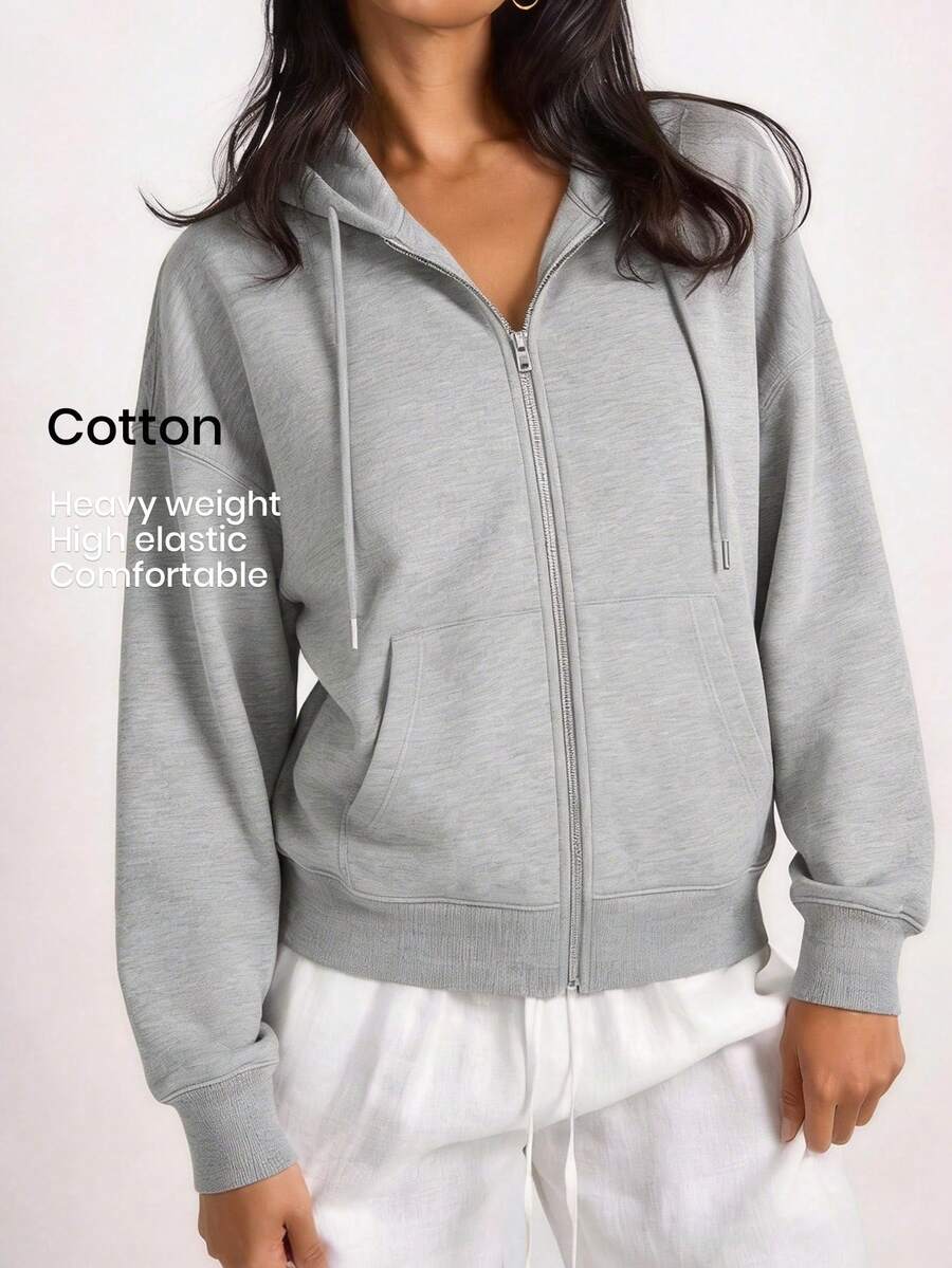 YARNWELL Sweatshirt Wanita Model Baru Musim Gugur/Dingin, Serbaguna, Longgar, Model Lengan Panjang dengan Tali Serut dan Tudung.