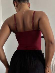 leahseptember Women's Lace & Mesh Patchwork Sexy Bodysuit Summer - Burgundy - View 2