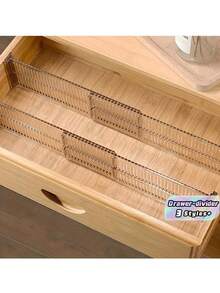6/8/12pcs Adjustable Drawer Dividers, Expandable Plastic Organizer Partitions  Vertical And Horizontal Combination, Expandable For Kitchen, Drawers, Dorm, Bedroom, Cabinets, Office Storage Boxes-Customizable Space Saving, Durable Material - Multicolor - View 1