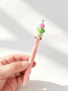 6 Sets Of Creative Plant-Themed Retractable Ballpoint Pens, 0.5mm Flower Quick-Drying Pens, Stylish And Simple Neutral Pens, With Smooth Writing; Suitable For Diaries&Paintings; The Best Choice For Writing&Office Work; Suitable For Students, Schools - Creative Flower Press Pen - View 5